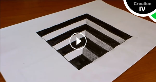 How To Draw 3D Hole - Easy Trick Art On Paper, 3D Hole Optical Illusion, 3D drawing on paper